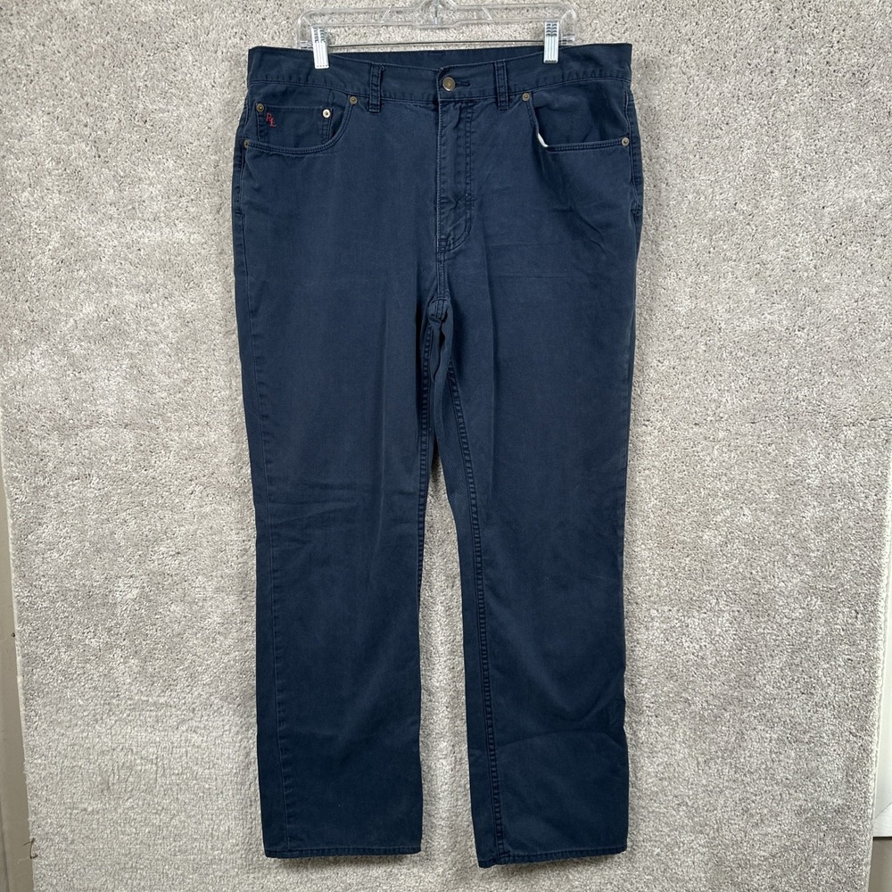Polo Ralph Lauren Straight Fit Chino Pants Mens 38x32 Blue Stretch Cotton